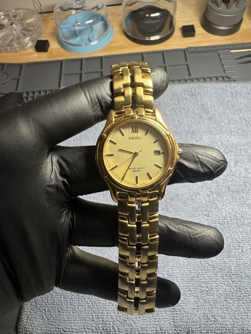Seiko Gold-Tone Bracelet Watch with Champagne Dial